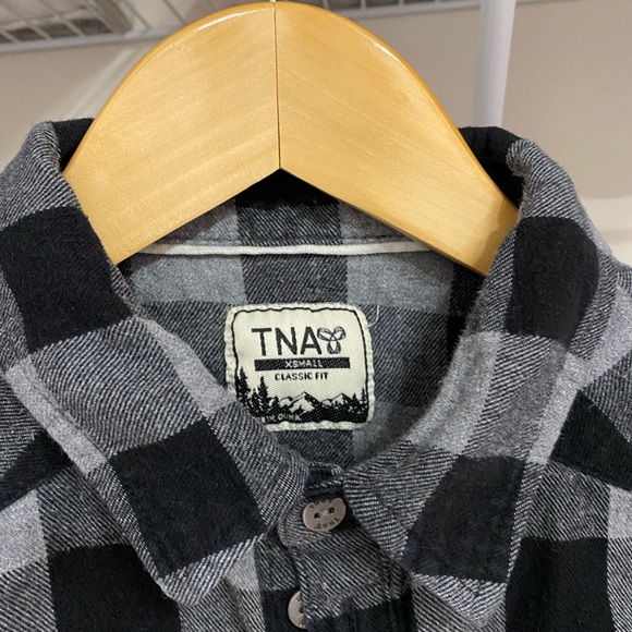ARITZIA TNA black plaid shirt, like new - Picture 1 of 3